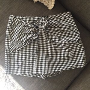 Zara gingham wrap front shorts